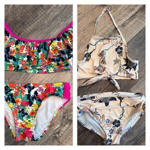 Girls Bathing suit Lot Sz 6 Floral bikinis